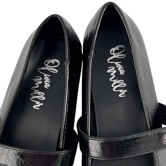 Olivia Miller Mary Jane Ballet Flats Unembellished Style 6.5 Glossy Black Crinkl - Picture 11 of 15